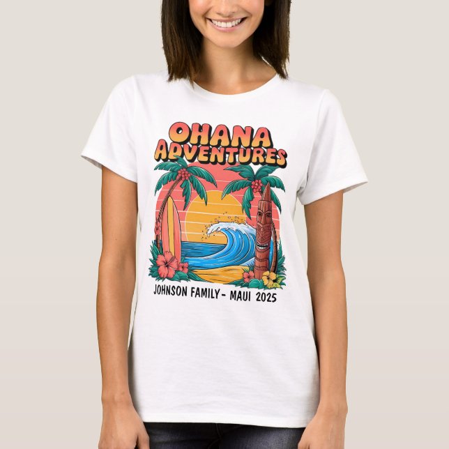 Customizable Hawaiian Family Vacation T-Shirt (Front)