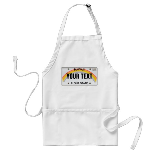 (Customizable) Hawaiian License Plate Apron (Front)