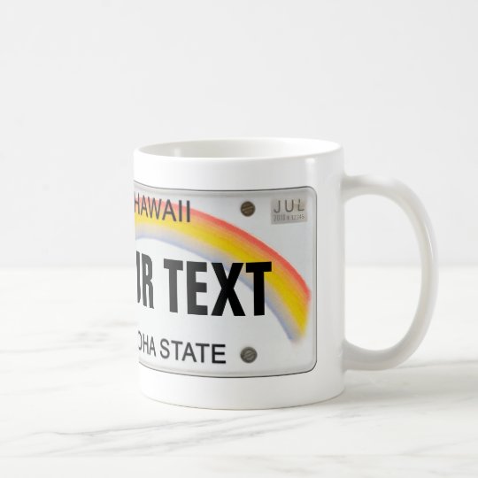 (Customizable) Hawaiian License Plate Coffee Mug