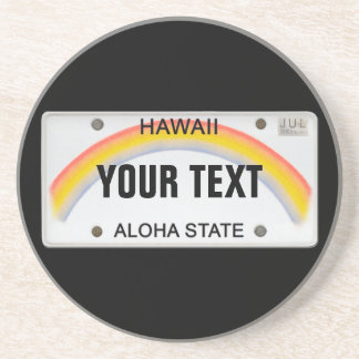 (Customizable) Hawaiian License Plate Drink Coaster