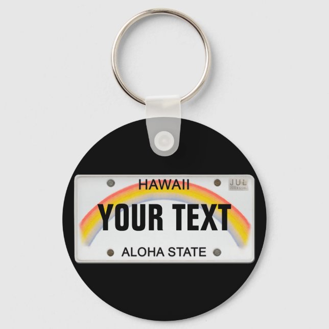 (Customizable) Hawaiian License Plate Keychain (Front)