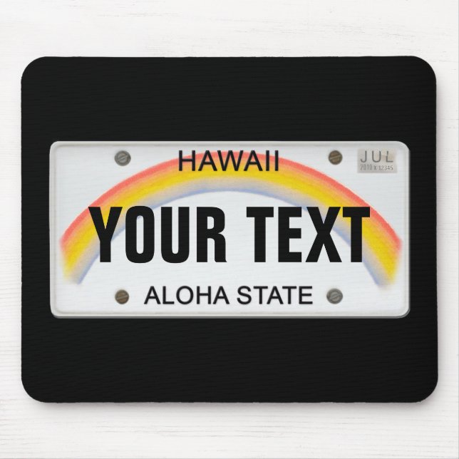 (Customizable) Hawaiian License Plate Mouse Pad (Front)
