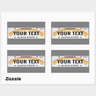 (Customizable) Hawaiian License Plate  Rectangular Sticker
