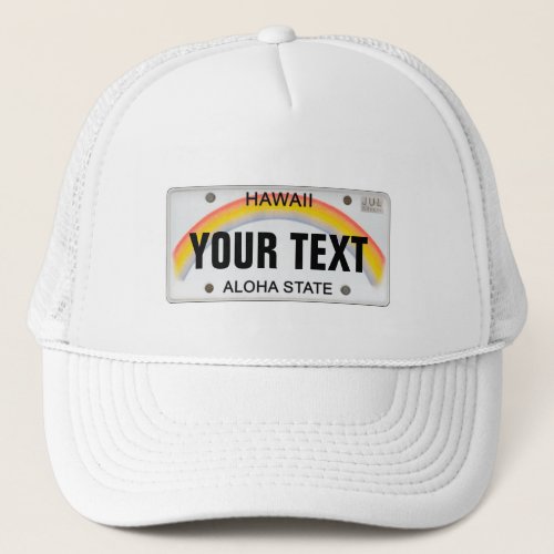 Customizable Hawaiian License Plate Trucker Hat