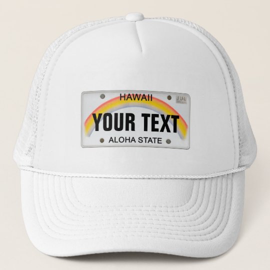 (Customizable) Hawaiian License Plate Trucker Hat | Zazzle.com