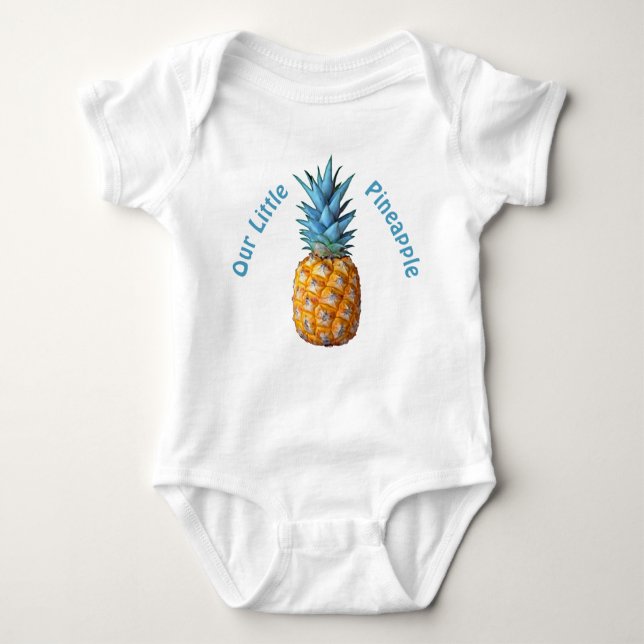 Customizable Hawaiian Pineapple Baby Clothes Bodysuit (Front)