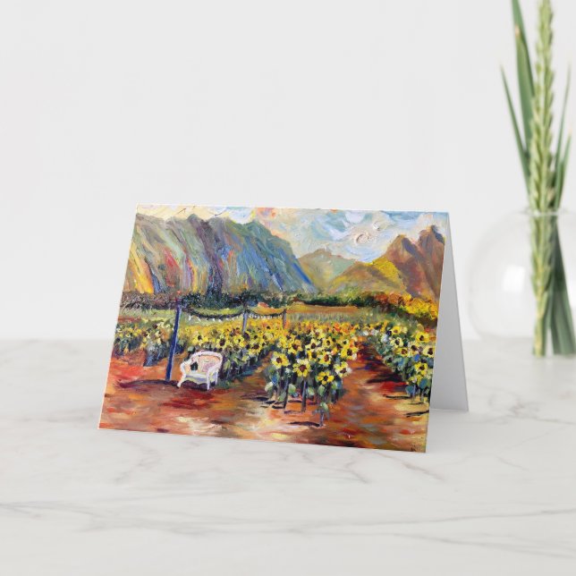 Customizable Hawaiian Sunflower Farm Thank You Card (Front)