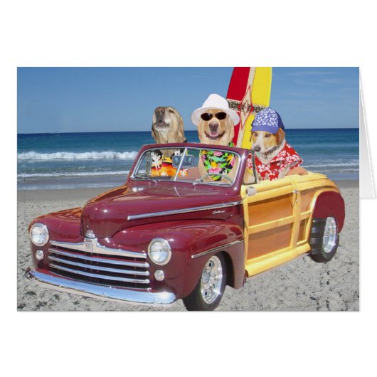 Customizable Hawaiian Surfer Dogs/Labs (Front Horizontal)