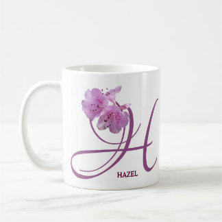 Customizable Hazel name pink rose flowers boho  Coffee Mug