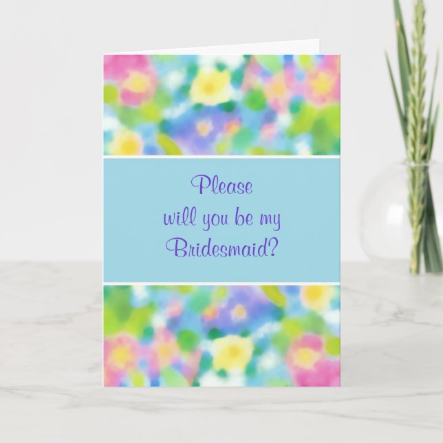 Customizable Hazy Primroses Bridesmaid Invitation (Front)