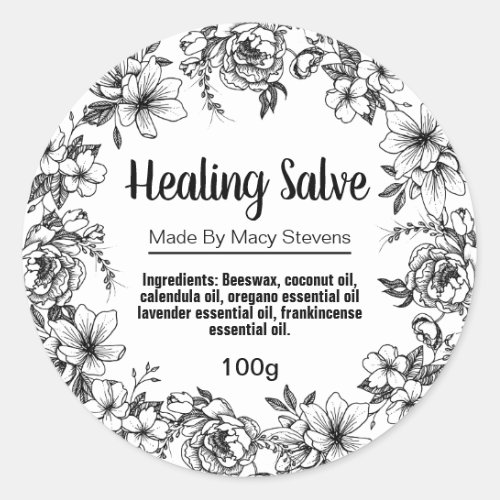 Customizable Healing Salve Balm Label