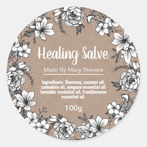 Customizable Healing Salve Balm Label