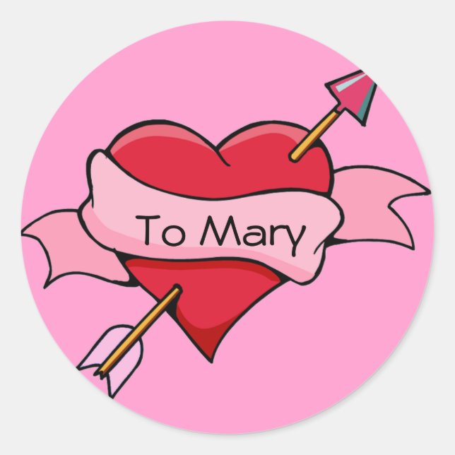 Customizable Heart and Arrow Stickers (Front)