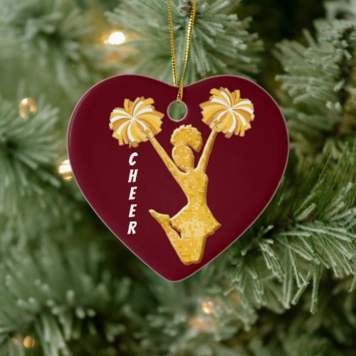 Customizable Heart Cheerleader Ornament Gifts