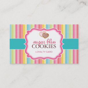 Customizable Heart Cookie Loyalty Cards