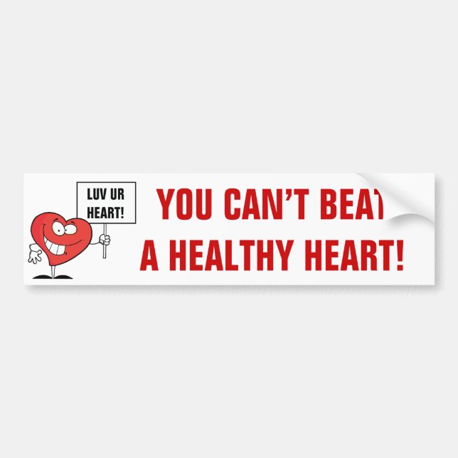Customizable Heart Healthy Slogan Sign Bumper Sticker (Front)