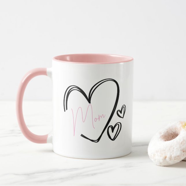 Customizable Heart Mug (With Donut)