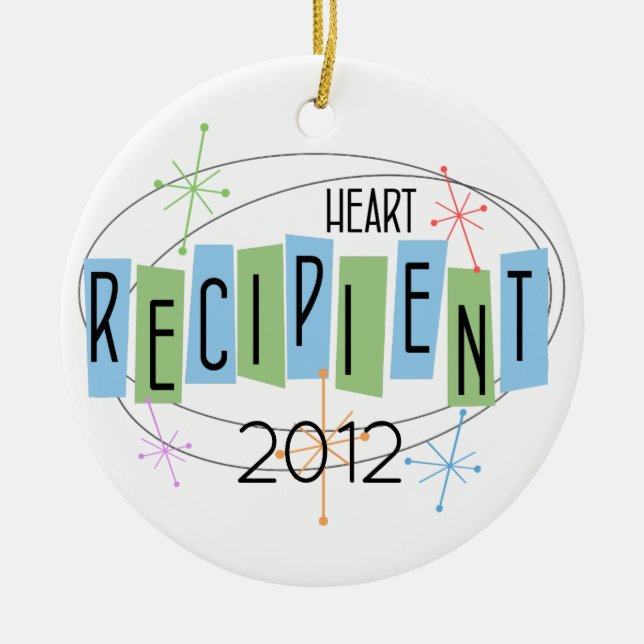 Customizable Heart Recipient Ceramic Ornament (Front)