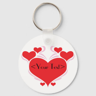 Customizable Hearts Design, <Your Text> Keychain