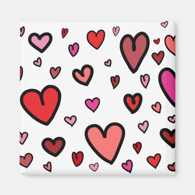 Customizable Hearts Magnet (Front)