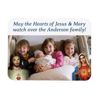 Customizable Hearts of Jesus & Mary Photo Magnet