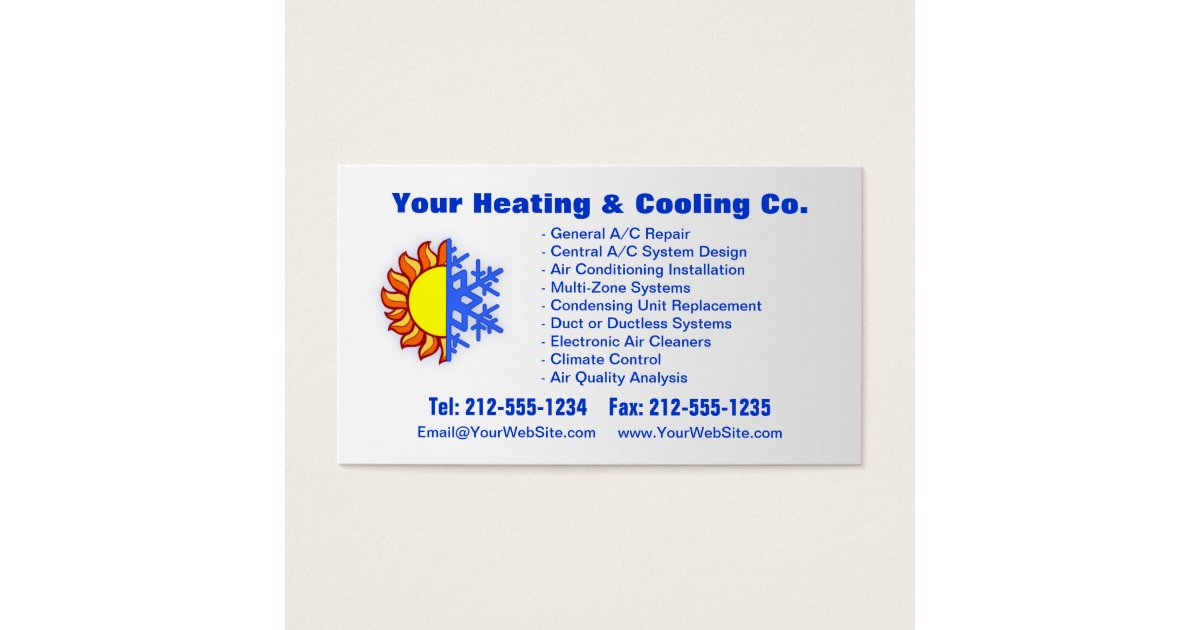 CUSTOMIZABLE Heating & Cooling Business Card