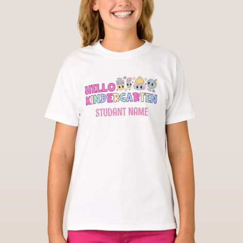 Customizable Hello Kindergarten Kids T_Shirt