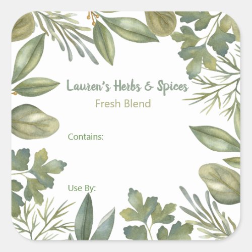 Customizable Herbs  Spices Food Labels