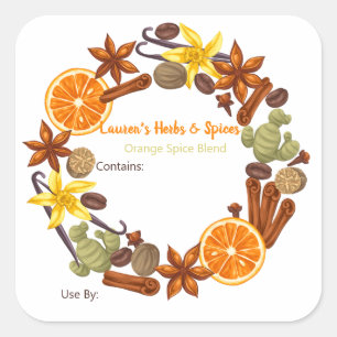 Customizable Herbs & Spices Food Labels