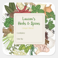 Customizable Herbs & Spices Food Labels