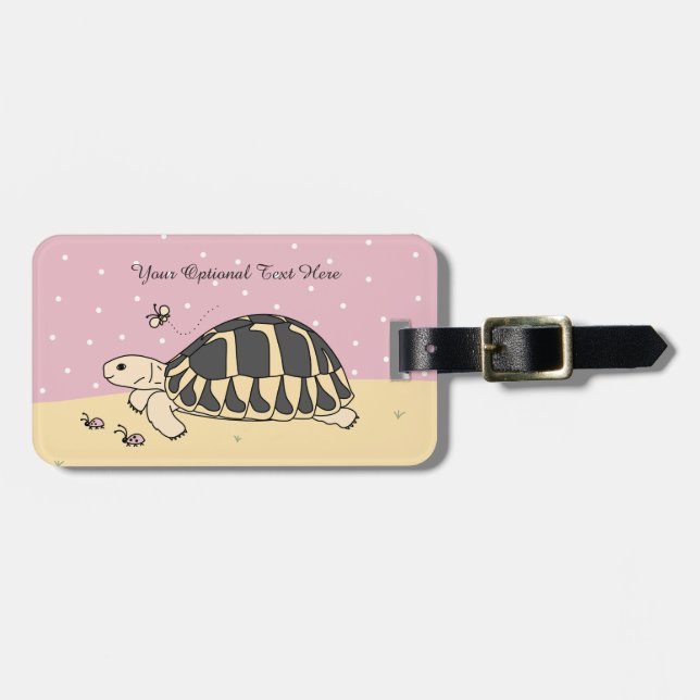 Customizable Hermann’s Tortoise Luggage Tag (Front Horizontal)