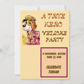 Customizable Hero's Party Flat Invitation