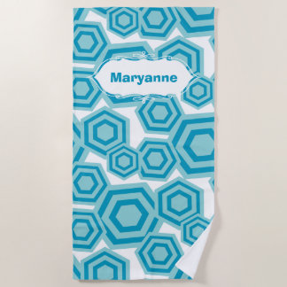 Customizable Hexagons Beach Towel
