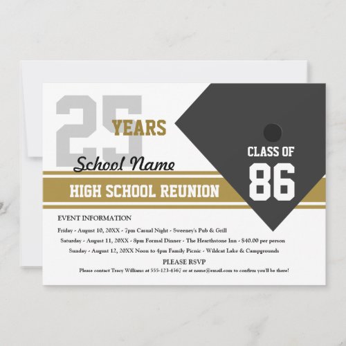 Customizable High School Class Reunion Invitations