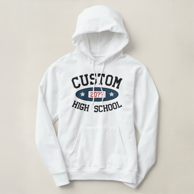 Customizable High School Graduating Year Embroidered Hoodie (Design Front)