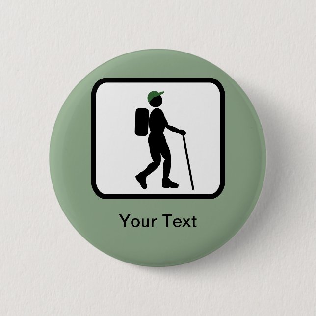 Customizable Hiker Logo Button (Front)