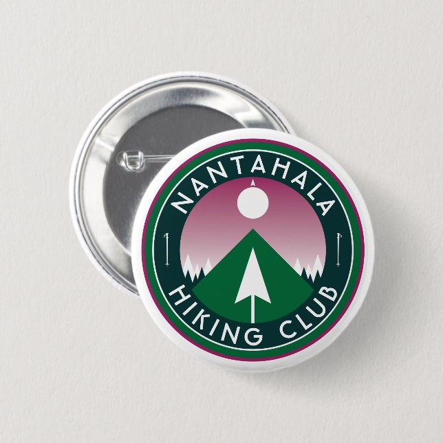customizable hiking club mountain button (Front & Back)