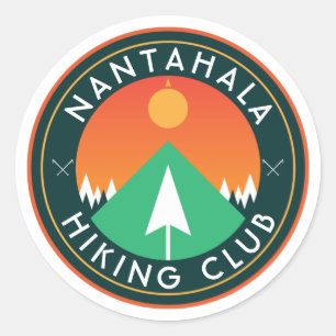 customizable hiking club mountain patch  classic round sticker