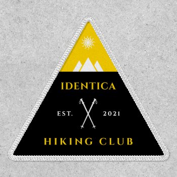 Customizable Hiking Sticks Triangle Club Patch by identica at Zazzle