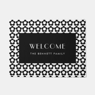Customizable hippie flowers pattern doormat