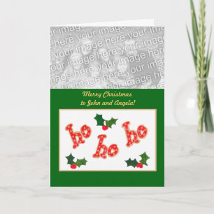 Customizable 'Ho Ho Ho' Christmas Photo Card