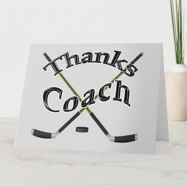 Customizable Hockey Coach Card with Your Message (Front)
