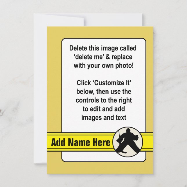 Customizable Hockey Goalie Card (Front)