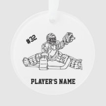 Customizable Hockey Goaltender Ornament
