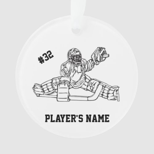 Customizable Hockey Goaltender Ornament
