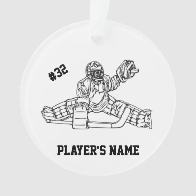 Customizable Hockey Goaltender Ornament (Front)