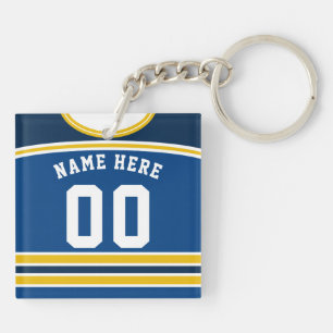 Customizable Hockey Jersey Keyring, Lacrosse Keychain