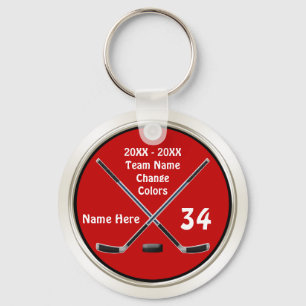 Customizable Hockey Keychains in Your Colors, Text