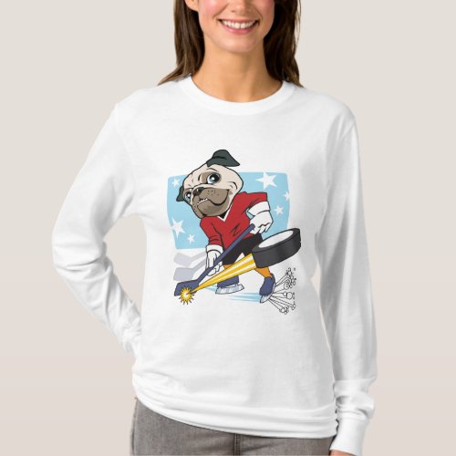Customizable Hockey Pug T_Shirt