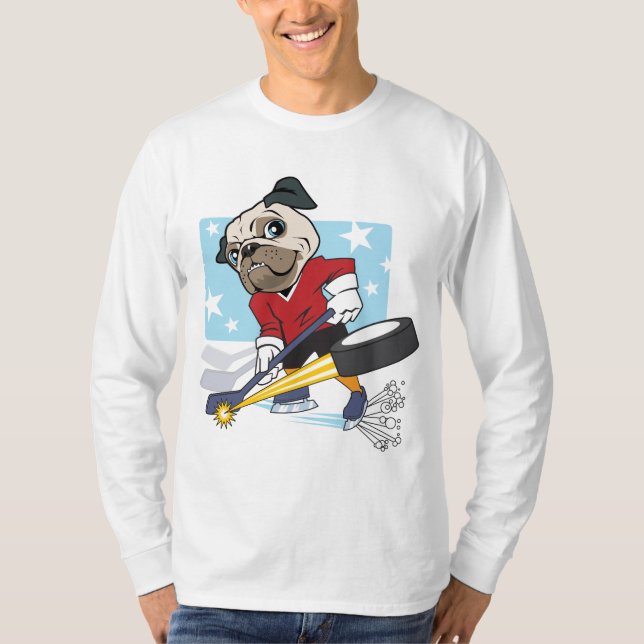 Customizable Hockey Pug T-Shirt (Front)